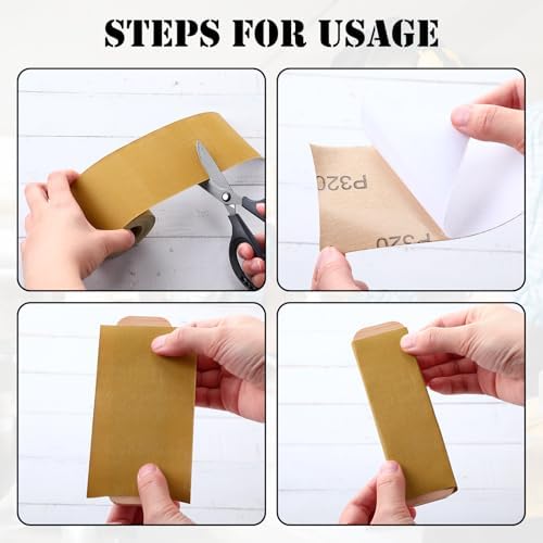 8 Rolls 40 Yards 80, 120, 220, 320 Grit Psa Continuous Sandpaper Roll 2-3/4" Wide Longboard Sandpaper Self-Adhesive Sand Paper Automotive Woodworking Hand Sanding Block