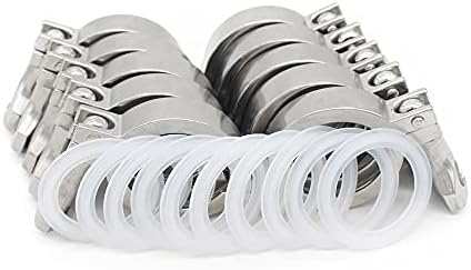 QiiMii 13MHHM Stainless Steel 304 Single Pin Heavy Duty Tri Clamp with Wing Nut for Ferrule TC 1.5"(10 Pack) (1.5 Inch).