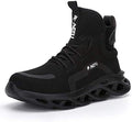 XUNRUO Work Safety Boots for Men and Women Steel Toe Lightweight Breathable Pull on Construction Boots