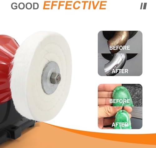 SCOTTCHEN Buffing Polishing Wheel 8" x 5/8" Arbor x 70Ply White Fine Cotton for Bench Grinder - 1 PCS