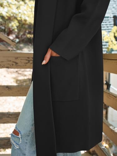 LILLUSORY Women's Long Cardigan Sweaters Fall Oversized Jacket Trench Coats