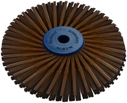 Dedeco Sunburst Radial Bristle Discs 4" x 1/2" Angled - Brown 36 Grit (Ultra-Coarse) - Aluminum Oxide (TA Series) for Polishing & Finishing