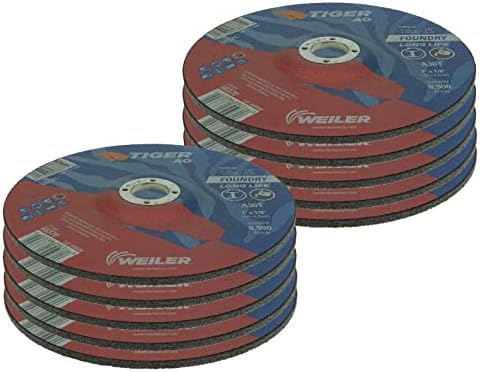 Weiler 68370 7" x 1/8" Tiger AO Type 27 Cut and Grind Combo Wheel A30T 7/8 A.H, (Pack of 25)