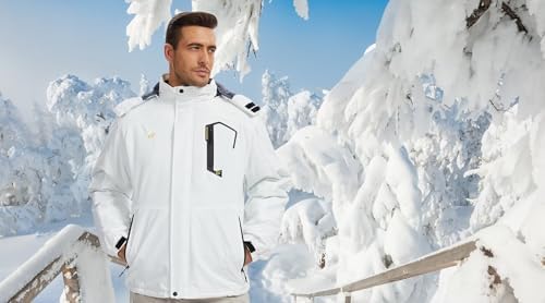 QPNGRP Mens Waterproof Ski Snowboard Jacket Winter Windproof Snow Coat