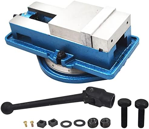 findmall 5 Inch Accuracy Mill Vise 360 Swivel Base Heavy Duty Milling Vise Fit for Milling Shaping and Drilling Machines