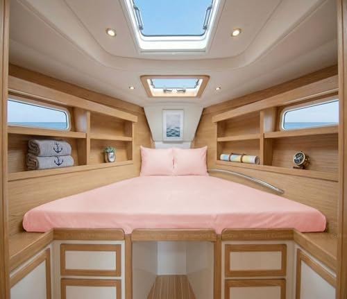 JS Sanders V Berth Boat Sheet 1 Pcs 600 TC Egyptian Cotton, Blush