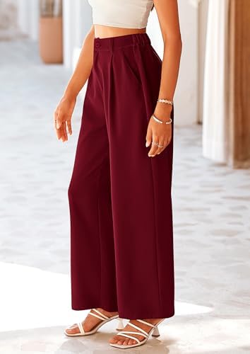 PRETTYGARDEN Women's Flowy Wide Leg Dress Pants