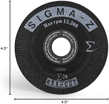 Sigma Z Grinding Wheel 4-1/2 x 1/4 x 7/8 24 Grit (3 PCS)