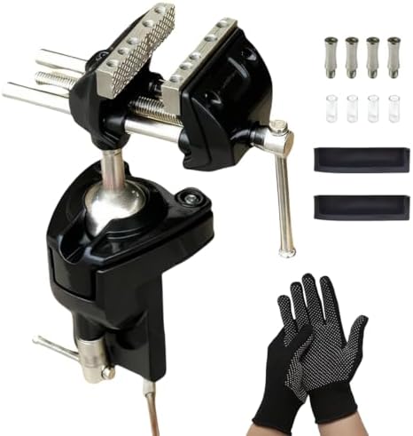 SYLPHID Bench Vise 3 Inch Heavy Duty, 360° Swivel Base & Clamp-On Workbench Vise, Cast Steel Multi-Purpose Table Vice for Woodworking, Metalworking, Drilling, Sawing, DIY Projects