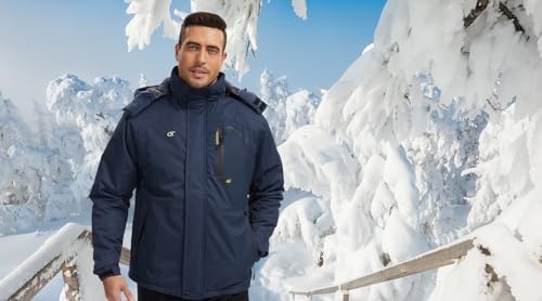 QPNGRP Mens Waterproof Ski Snowboard Jacket Winter Windproof Snow Coat
