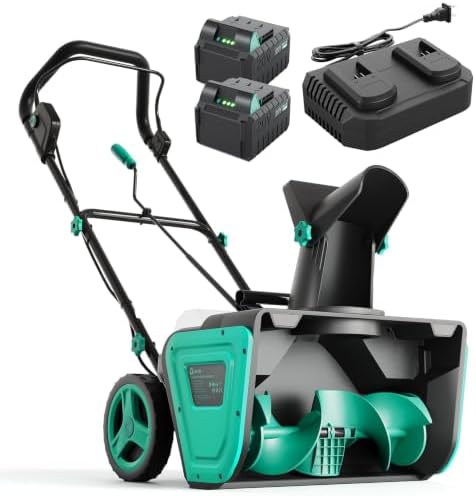 Garvee 20" Electric Snow Blower Cordless - Brushless Motor 23FT Throwing Distance, 180° Rotating Chute Walkways Driveways Snow Thrower Blaster Dual LED Lights(with 2 * 4.0Ah Batteries)