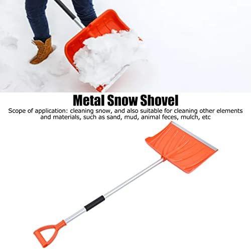 Snow Shovel, Large Capacity Aluminum Alloy Snow Pusher and Ice Crusher, with Foam Grip for Garden Car Camping Outdoor