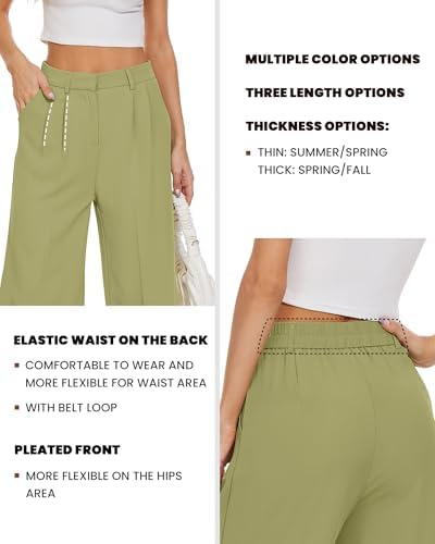 FUNYYZO Wide Leg Dress Pants for Women Work Slacks Business Casual Outfits