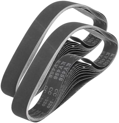 HARFINGTON 1 x 30 Inch Sanding Belts, 20 Pcs 320/400 Grit Silicon Carbide Abrasive Belt Sander File Belt for Woodworking, Metal Polishing, Knife Sharpener