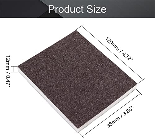 Utoolmart Sanding Sponge Sanding Blocks, 100 Grit Wet Dry Sandpaper Sponge, Washable and Reusable Sand Sponge Kit, for Kitchen Cookware Cleaning and Rust Removal of Rusted Metal, Grey, 4 Pcs