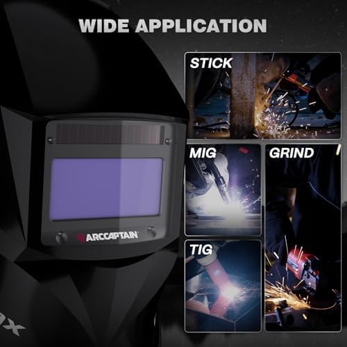 ARCCAPTAIN Welding Helmet Auto Darkening, 1/25000s Response, Shade 4/9-13