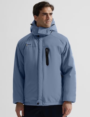 GEMYSE Men's Winter Ski Jacket Waterproof Snow Coat with Detachable Hood