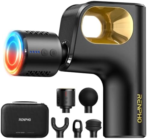 RENPHO Active Mini Thermacool Massage Gun with Heat and Cold, Thumb Loop