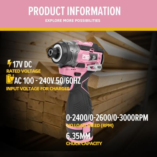 Prostormer 17V Cordless Impact Driver Set, 140Nm Brushless Screwdriver
