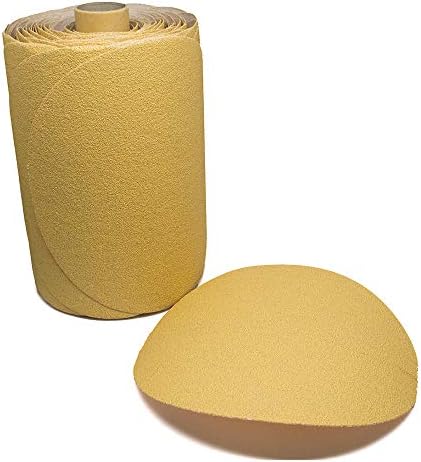 Benchmark Abrasives PSA Gold 6 Inch Self Adhesive Sanding Discs with Aluminum Oxide Grains Automotive DA Sandpaper - 6 Inch Sanding Discs Roll - Surface Blending Orbital Sanders (100 Count), 40 Grit