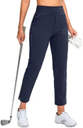 YYV Women's Golf Pants High Waist Stretch Ankle Pants with Pockets