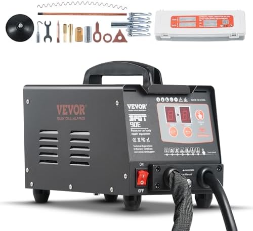 VEVOR Stud Welder Dent Repair Kit, 220V 3KW Spot Welder Dent Puller with Auto/Manual Welding & 7 Versatile Modes, Auto Body Spot Welding Dent Puller Machine for Car, Truck Dent Repair