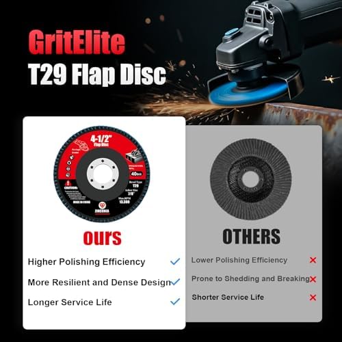 60 Pack Flap Discs 120 Grit, 4 1/2" x 7/8" for Angle Grinder,Type 29 Zirconia Grinding Wheel for Metal,Wood,Stainless Steel, Sheet Metal