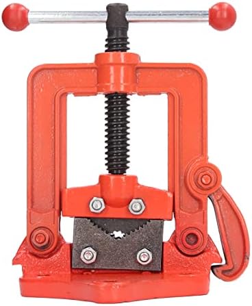 Bench Pipe Vice 2 Inch Capacity Heavy Duty Yoke Clamp Alloy Steel Construction for Threading Cutting Plumbing Workholding Tools