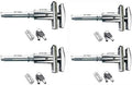 Dixie Narco T-Handle Replacement Whole Set Assembled with High Security Lock (Chrome Pack of 4, Assembled w/Tubular Lock)