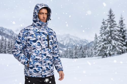 QPNGRP Mens Waterproof Ski Snowboard Jacket Winter Windproof Snow Coat