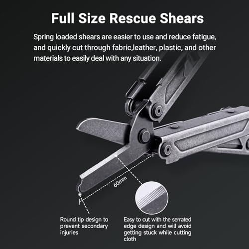 NEXTORCH PIONEER 14-IN-1 Multi-tools Full-Size,Versatile Multi-tool Set with Scissors Needle Nose Pliers Pocket Clip Multi-tool (STONE WASHED FINISH)