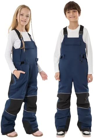 GSOU SNOW Kids Snow Bibs Boys Girls Ski Snowboard Pants (3-16Years)