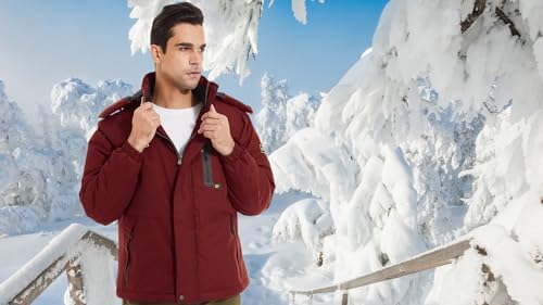 QPNGRP Mens Waterproof Ski Snowboard Jacket Winter Windproof Snow Coat