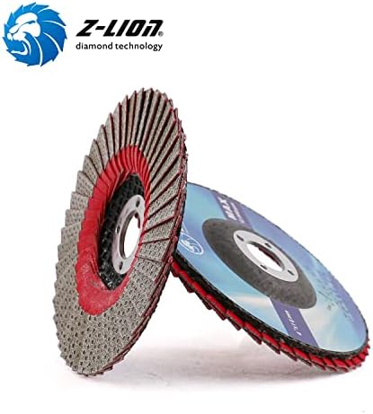 Z-LION 2 Pcs 4" Flap Sanding Disc Diamond Electroplated Grit 60 Sanding Sandpaper Wheel