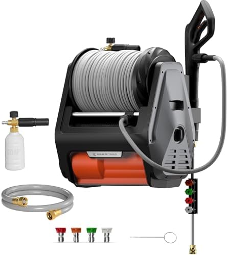 Giraffe Tools Grandfalls Pressure Washer Pro with 100FT Hoses, Dark Silver
