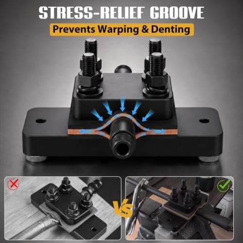 Heavy Duty Barrel Vise Tool with Scratch Free Protective Leather Pads, Fits 0.67" to 1.375" Outside Diameter, Durable Steel Construction with High Strength 8-Grade Bolts Black