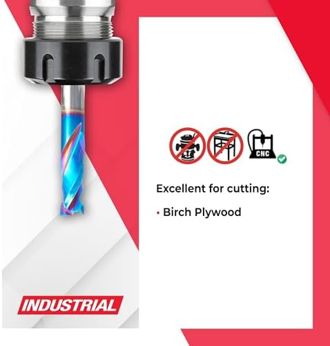 Amana Tool Spektra Extreme Tool Life Solid Carbide CNC Compression Spiral Router Bit, 46702-K, 3/8 D x 7/8 CH x 3/8 Shank x 3 Inch Long 2 Flute