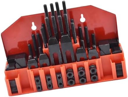 kimllier 58Pcs 7/16 Inch T-Slot Clamping Kit Pro-Series 3/8 Inch-16 Studs Hardened Hold Down Clamping Kit Fit for Bridgeport Mill