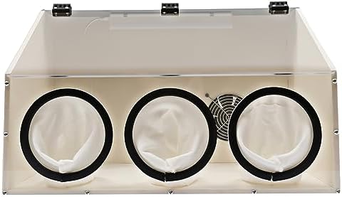 TFCFL Dust Box Enclosed Electric Grinding Table Polisher Dust Box Acrylic Cover 4mm Fully Enclosed Electric Grinder Polisher Acrylic Dust Cover Box 110V Polishers Buffers (3Holes)