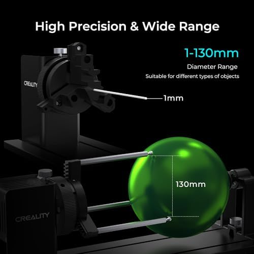 Creality Rotary Kit Pro, Laser Rotary Roller 3 in 1 Multi-Function Engraving Accessories for Laser Engraver, Jaw Chuck Rotary for Engraving Wine Glass, Baseball Bat, Ring and Most Cylindrical Objects