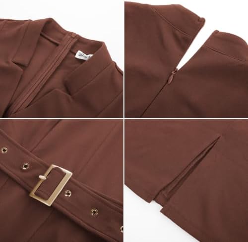 GRACE KARIN Women's Work Dress 3/4 Sleeve V Neck Bodycon Dress with Belt