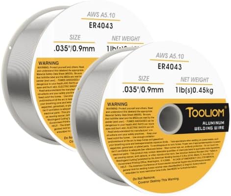 TOOLIOM ER4043 0.035" Aluminum MIG Welding Wire, 1LB Spool 2PCS