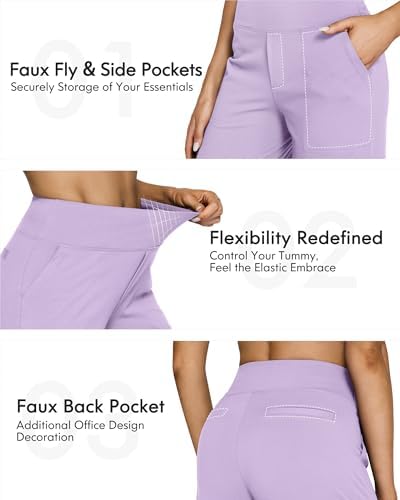 G4Free Yoga Pants for Women Wide Leg Pants with Pockets High Waisted