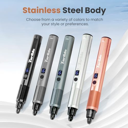 Tarlido Electric Engraving Pen, Mini Cordless Rotary Tools, USB-C Rechargeable Etching Pen, 4V/1200mAh DIY Engraver Machine for Metal, Wood, Glass, Plastic,2 Stencils, Rose Gold