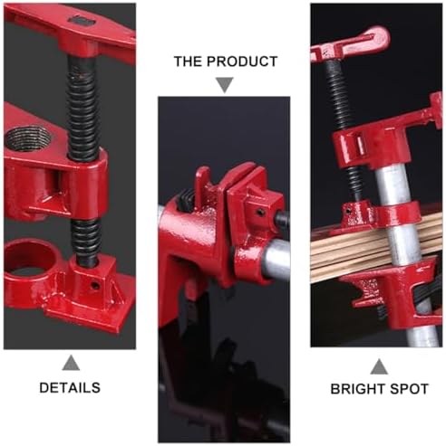Woodworking Pipe Clamp Set with Rubber Protection, 1/2" Frame Assembly Gluing Clamps for Woodworking and Metalworking, Quick-release Workholding Device for Wood Paneling