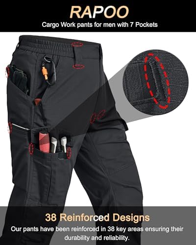 Mens Cargo Pants Ripstop Breathable Tactical Hiking Pants with 7 Pockets