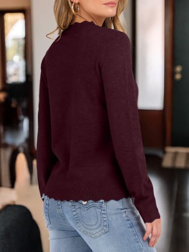 ANRABESS Sweaters for Women Lightweight Loose Fit V Neck Fall Outfits