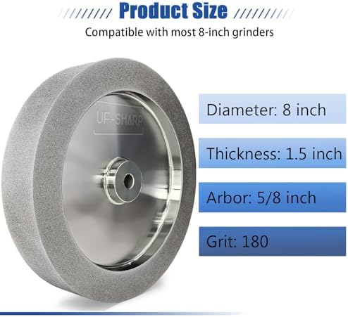Mega Square CBN Grinding Wheel 8 inch 600 Grit,1.5 inch Wide