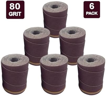 Ready-to-Wrap Sandpaper Rolls | 80 Grit | 6 Pack | for Jet & Performax 1632 Plus & Ryobi WDS1600 Drum Sanders by Monarch Industrial