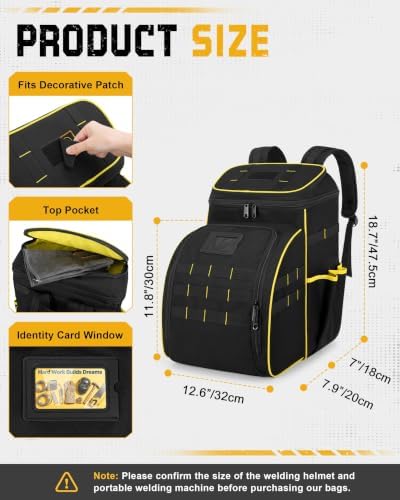 YARWO Welding Tool Backpack for Men, Tool Bag for Welding Tools and Helmet
